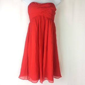 J Crew Taryn Dress Size 2 Strapless Chiffon Silk